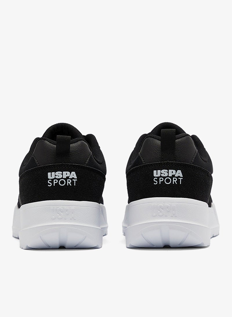 Men's Black Low-Top Sneakers - Lightweight Shoes Lace-Up Design, Comfortable for Everyday Outfits
