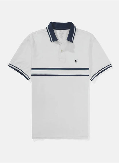 Logo Striped Short Sleeve Polo Shirt