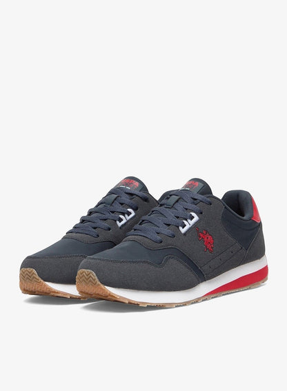 Men's Navy Low-Top Sneakers - Stylish Lace-Up Design Shoes, Perfect for Casual Adventures