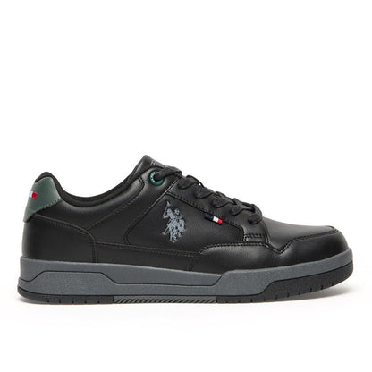 Men's Black Low-Top Casual Sneakers - Lace-Up Design with Comfort Cushioned Sole for Everyday Style