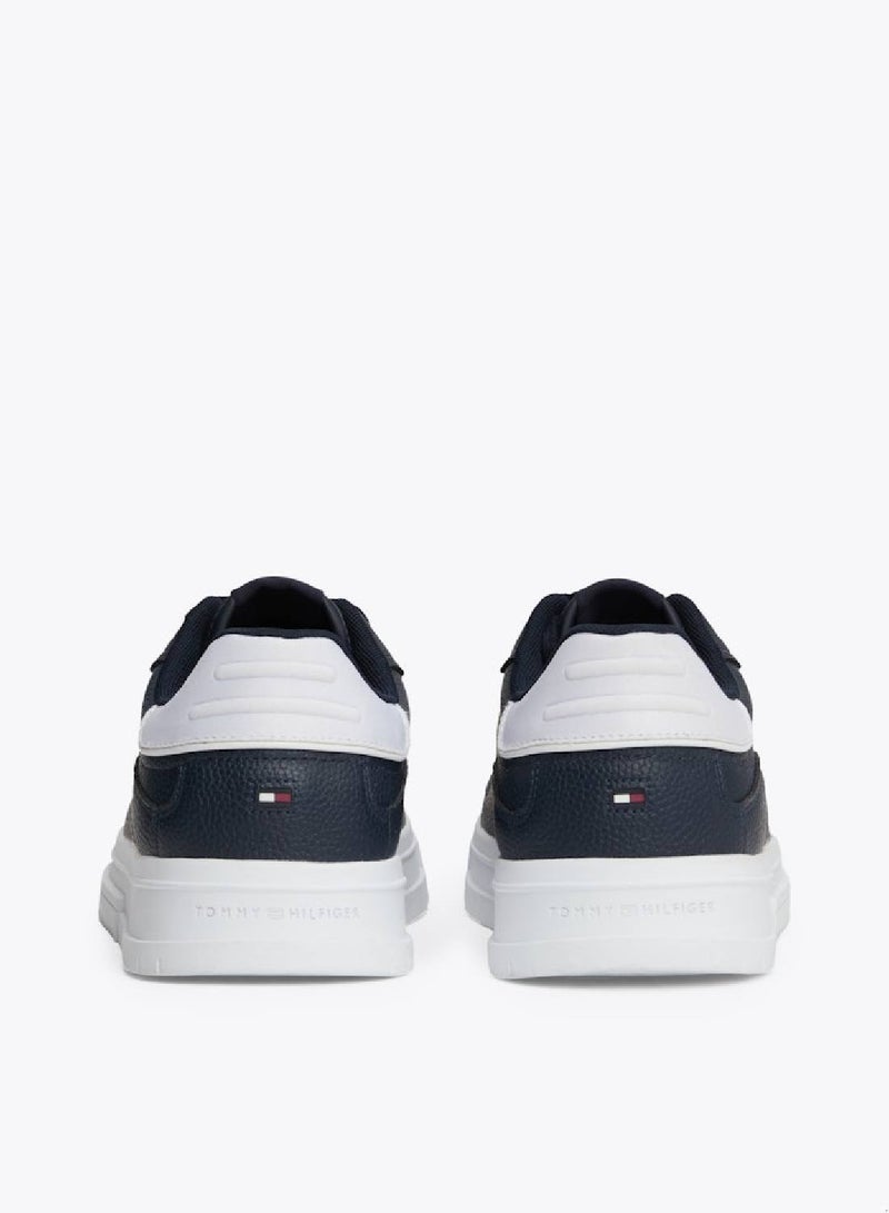 Signature Tape Textured Leather Sneakers