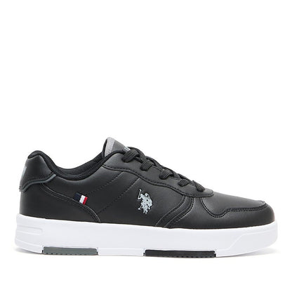 Women's Black Low-Top Sneakers - Lightweight With White Sole , Comfortable Casual Shoes