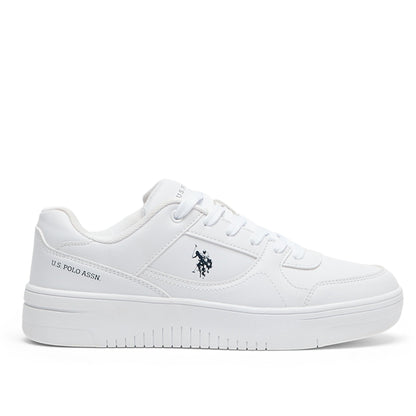 Women's All-White Low-Top Sneakers - Classic Minimalist Design, Comfortable Everyday Casual Shoes