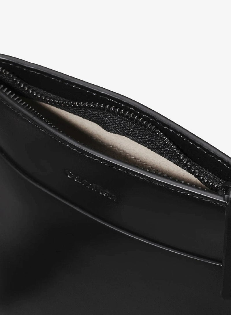 Flat Leather Crossbody Bag