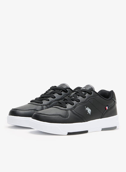 Women's Black Low-Top Sneakers - Lightweight Shoes With White Sole , Comfortable Casual Shoes