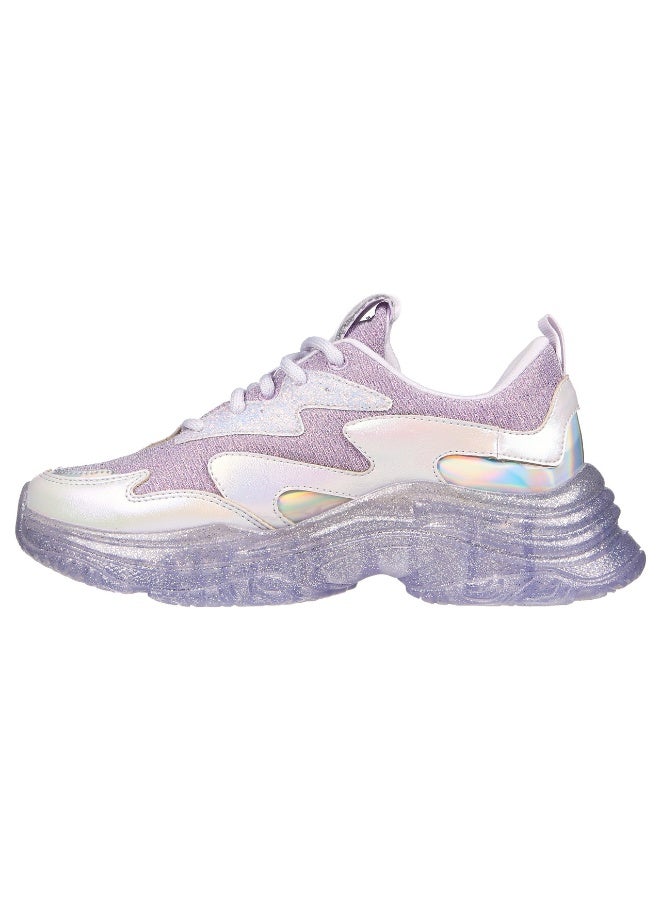 Skechers Prismatic Kids' Silver Lace-Up Shoes