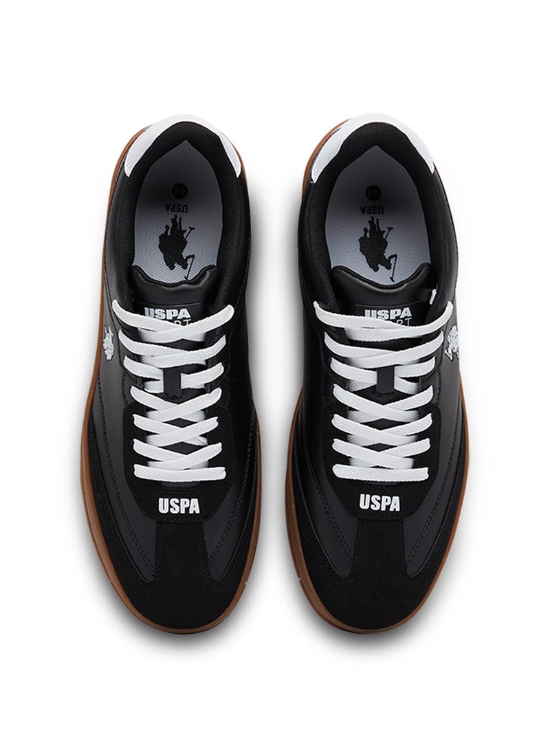 Men's Black Low-Top Sneakers - Fashionable Lace-Up Style, Perfect for Everyday Casual Outfits