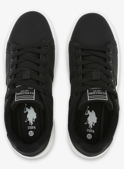 Women's Black Low-Top Sneakers - Lightweight Modern Design Shoes for All-Day Comfort