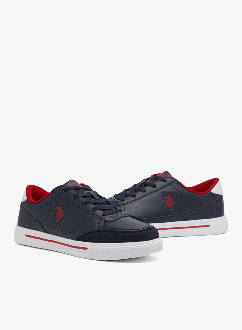 Men's Navy Low-Top Sneakers - Lightweight Shoes Lace-Up Design, Comfortable for Everyday Outfits