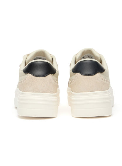 Women's Platform Sneakers - Low-Top Casual Lace-Up Design with Comfort Cushioned Sole for Everyday Wear