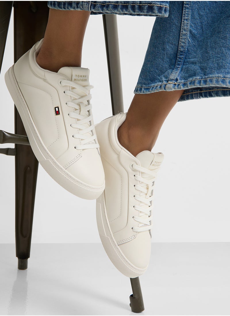 Logo Detail Lace Up Low Top Sneakers