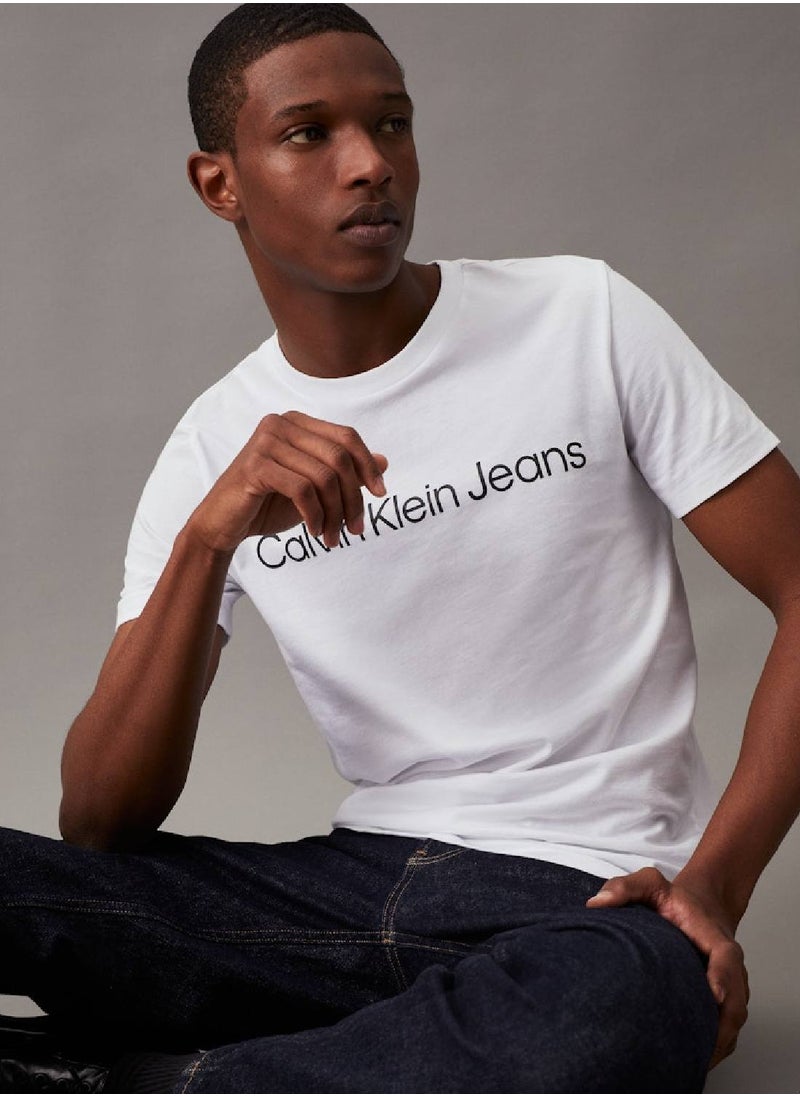 Men's Institutional Logo Slim Fit T-Shirt - Cotton, White