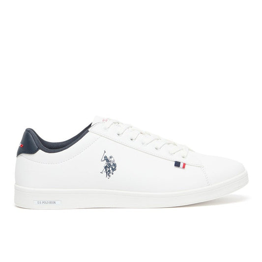 Men's White Low-Top Sneakers - Lightweight Lace-Up Style, Comfortable Casual Footwear