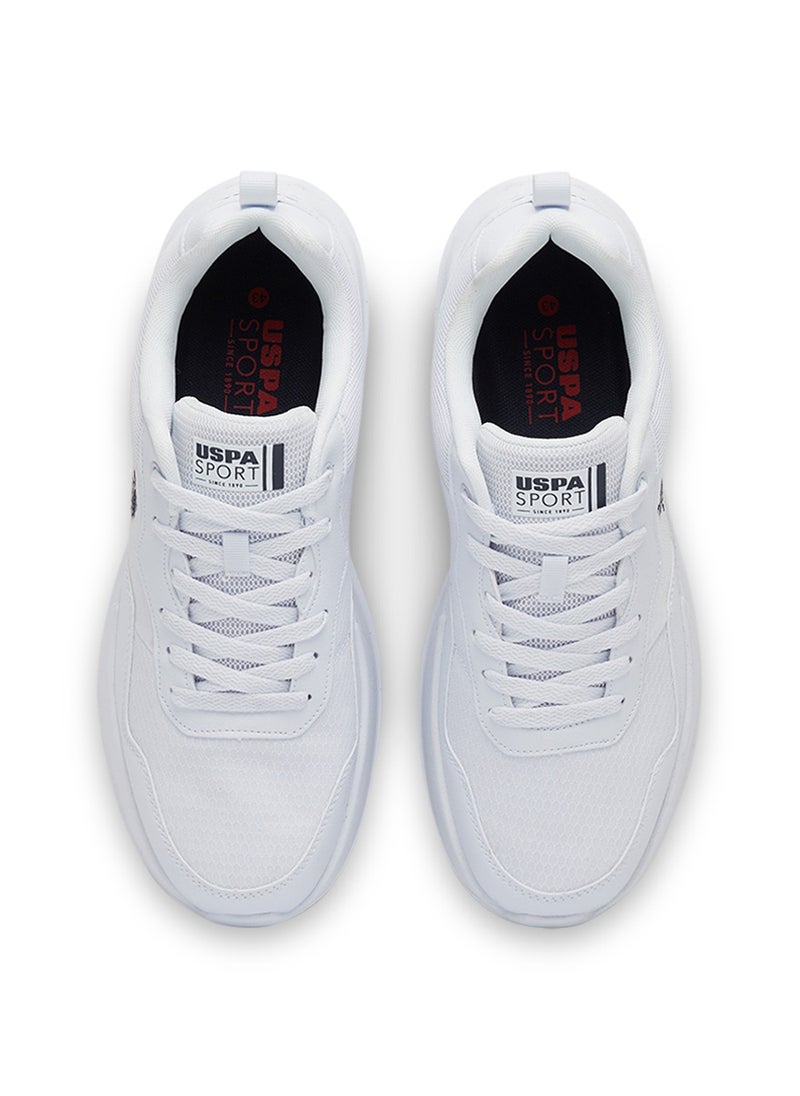 Men's White Low-Top Sneakers - Lightweight Lace-Up Design, Comfortable for Everyday Outfits