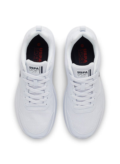 Men's White Low-Top Sneakers - Lightweight Lace-Up Design, Comfortable for Everyday Outfits