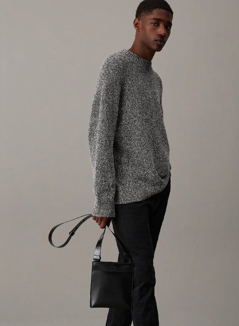 Flat Leather Crossbody Bag