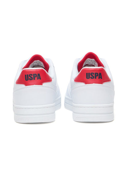 Men's White and Red Low-Top Sneakers - Lightweight Classic Lace-Up Design, Comfortable for Everyday Outfits