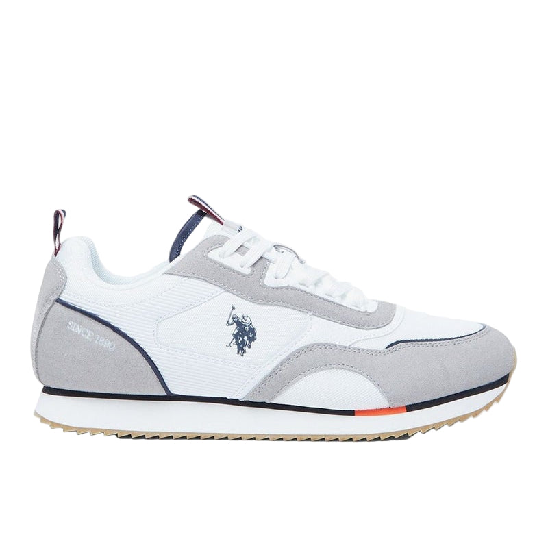 Men's White Low-Top Sneakers - Lightweight Shoes Timeless Lace-Up Style, Ideal for Casual Outings