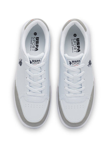 Men's White Low-Top Sneakers - Lightweight Lace-Up Design, Comfortable for Everyday Outfits