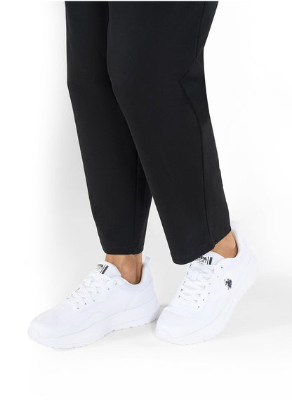 Men's White Low-Top Sneakers - Lightweight Lace-Up Design, Comfortable for Everyday Outfits