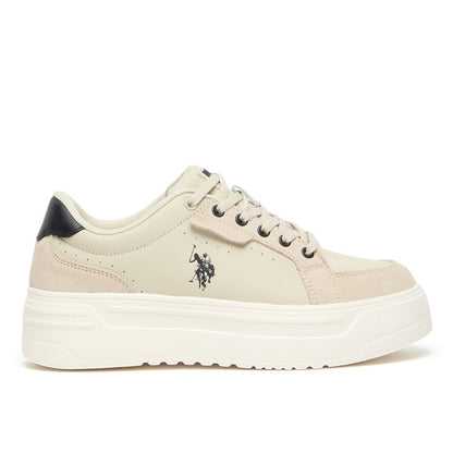 Women's Platform Sneakers - Low-Top Casual Lace-Up Design with Comfort Cushioned Sole for Everyday Wear