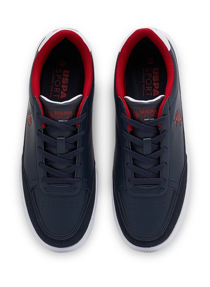 Men's Navy Low-Top Sneakers - Lightweight Lace-Up Design, Comfortable for Everyday Outfits