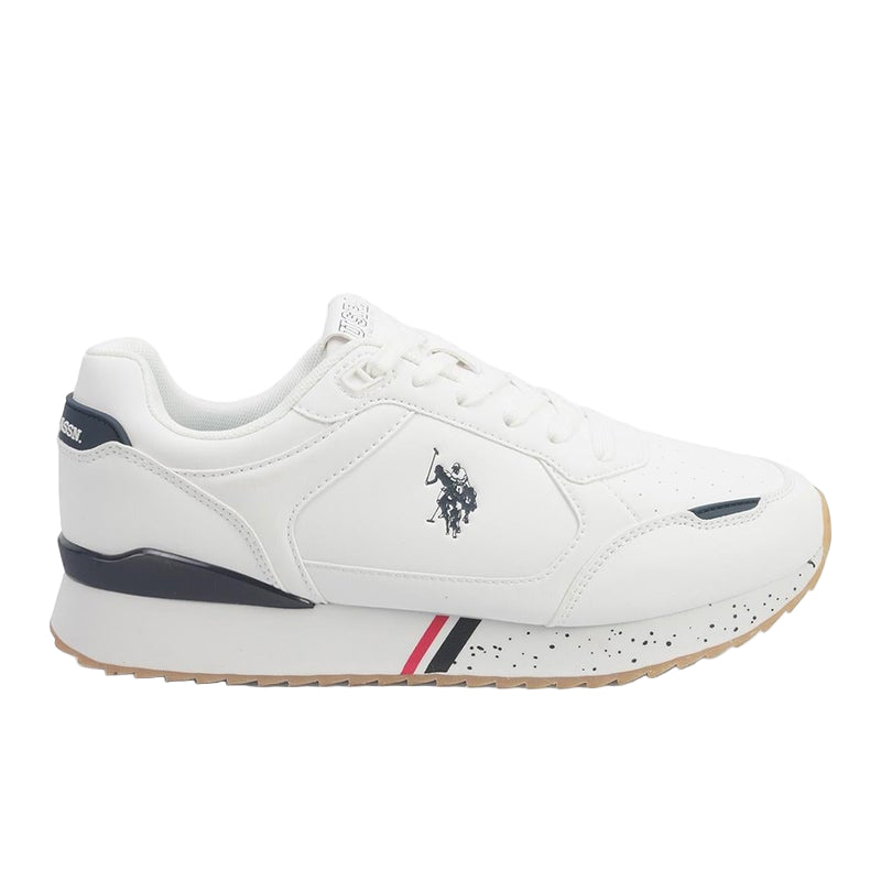 Men's White Sneakers - Lightweight Modern Design Shoes, Comfortable Everyday Casual