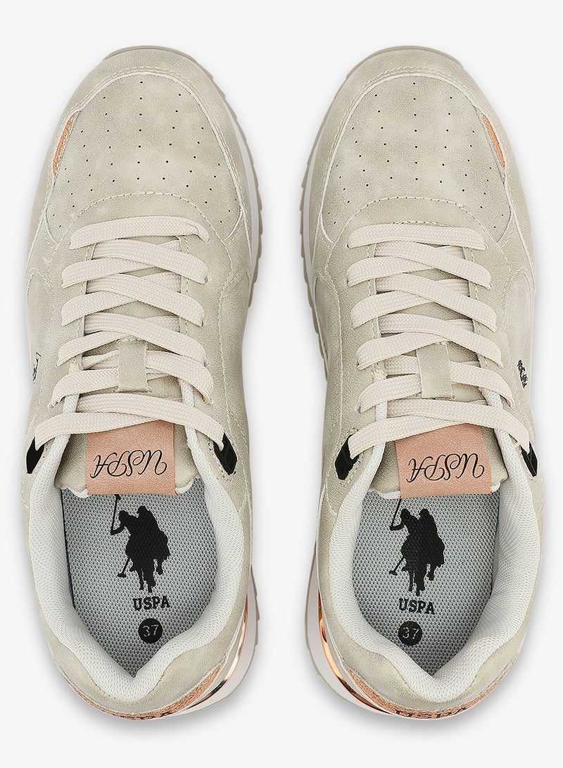 Women's Beige Lightweight Shoes Sneakers - Comfortable Casual for Everyday Wear