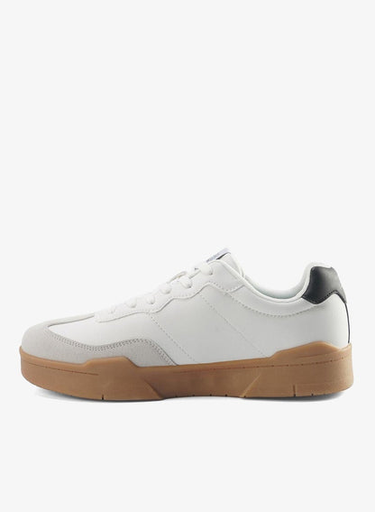 Men's White Low-Top Sneakers - Fashionable Lace-Up Style Shoes, Perfect for Every Outfit