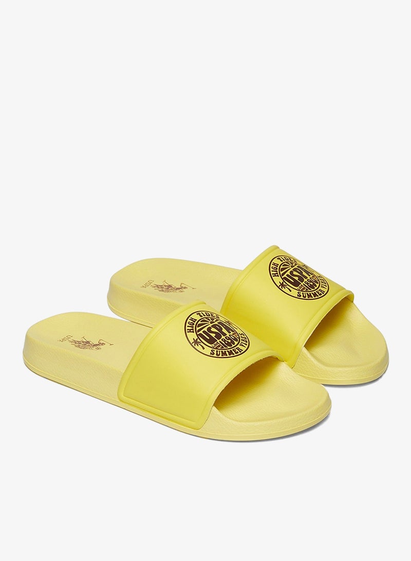 Women's Yellow Slides, Perfect for Casual Outfit