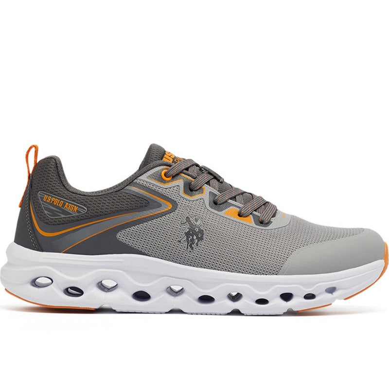 Men's Grey Low-Top Sneakers - Lightweight Lace-Up Design, Comfortable for Everyday Outfits
