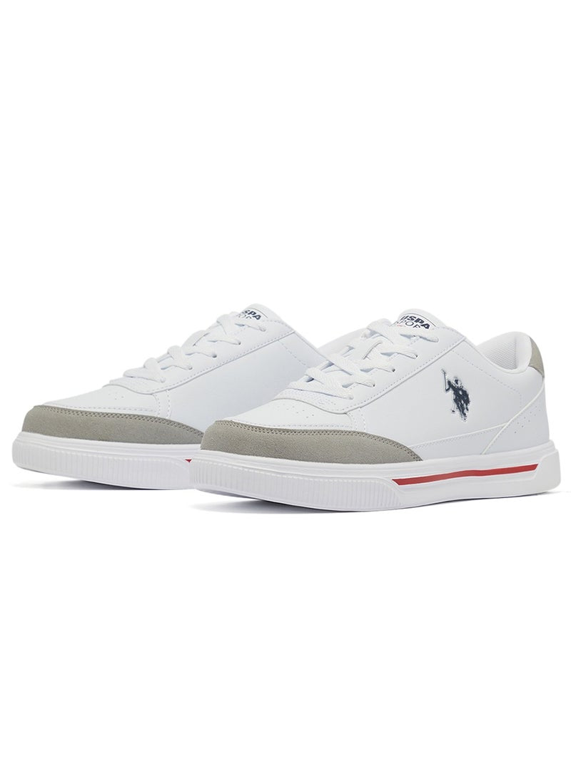 Men's White Low-Top Sneakers - Lightweight Lace-Up Design, Comfortable for Everyday Outfits