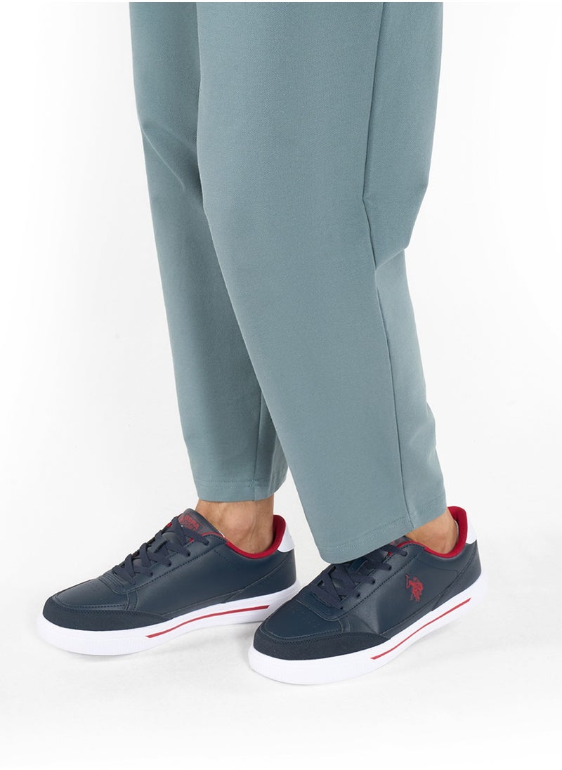 Men's Navy Low-Top Sneakers - Lightweight Lace-Up Design, Comfortable for Everyday Outfits