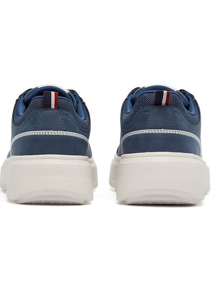 Men's Navy Low-Top Sneakers - Fashionable Lace-Up Style