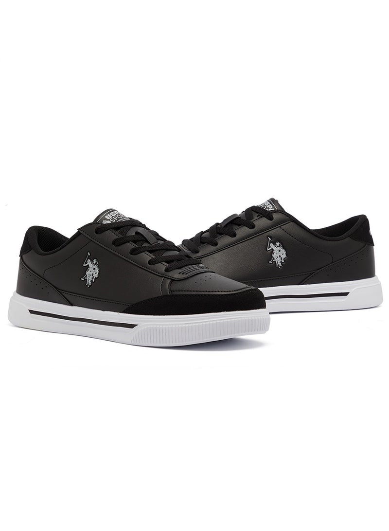 Men's Black Low-Top Sneakers - Lightweight Lace-Up Design, Comfortable for Everyday Outfits