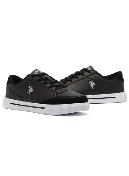 Men's Black Low-Top Sneakers - Lightweight Lace-Up Design, Comfortable for Everyday Outfits