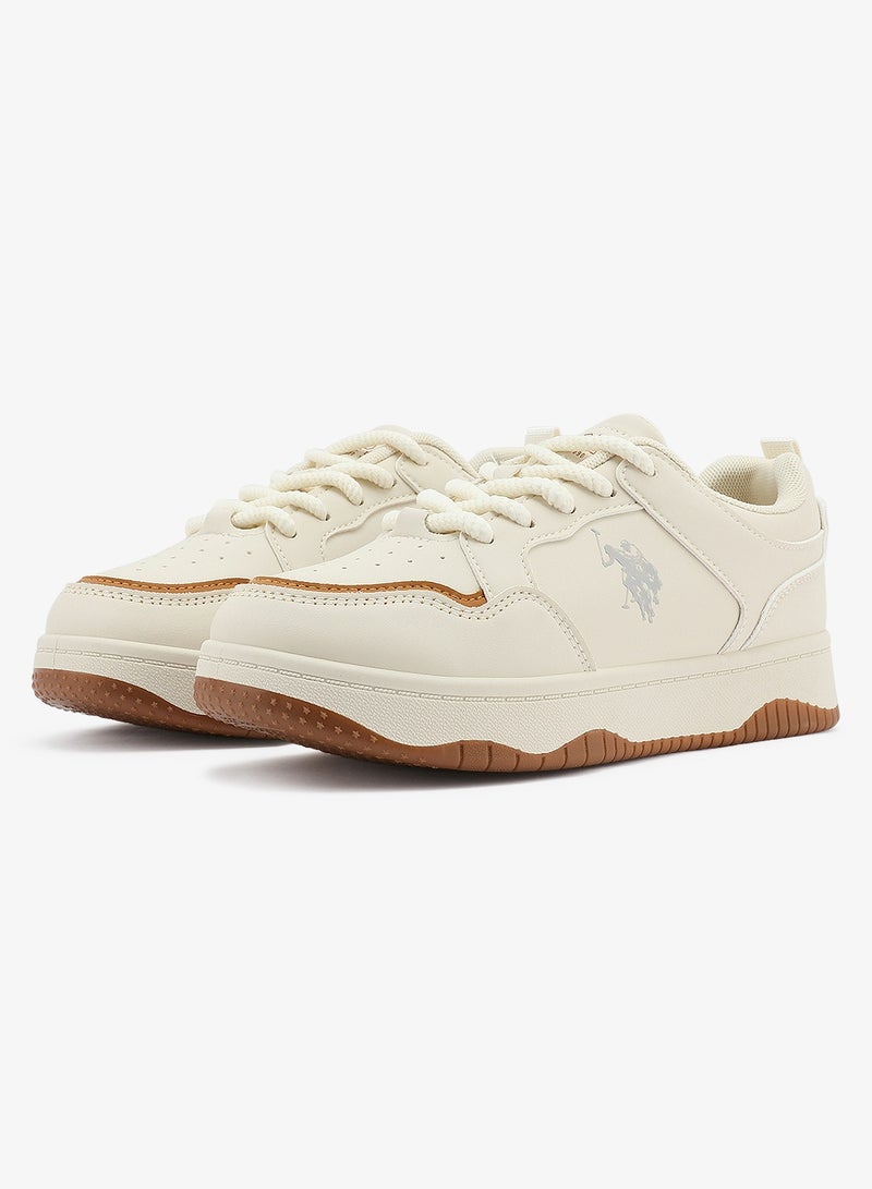 Women's  Beige Low-Top Sneakers - Style that Moves, Comfort Shoes that Lasts