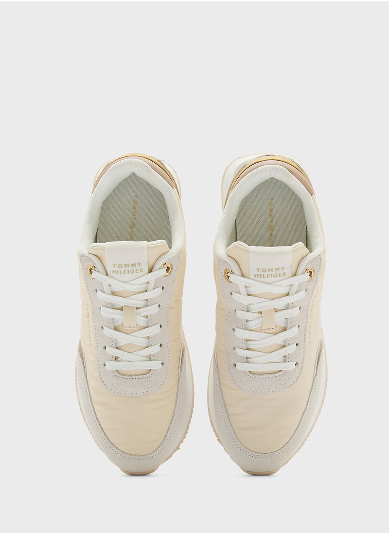 Logo Detail Lace Up Low Top Sneakers