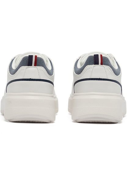 Men's White Low-Top Sneakers - Lightweight Lace-Up Design