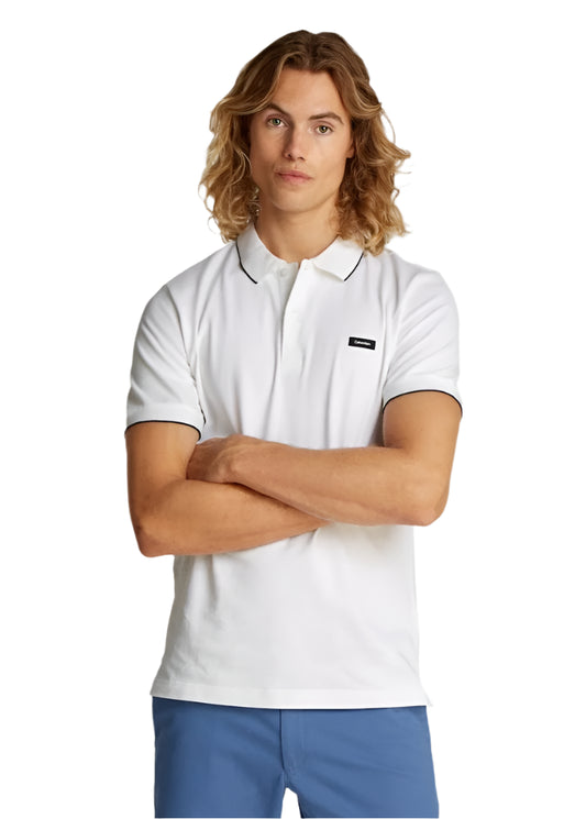 Logo Detailed Polo Shirt With Tipping Collar
