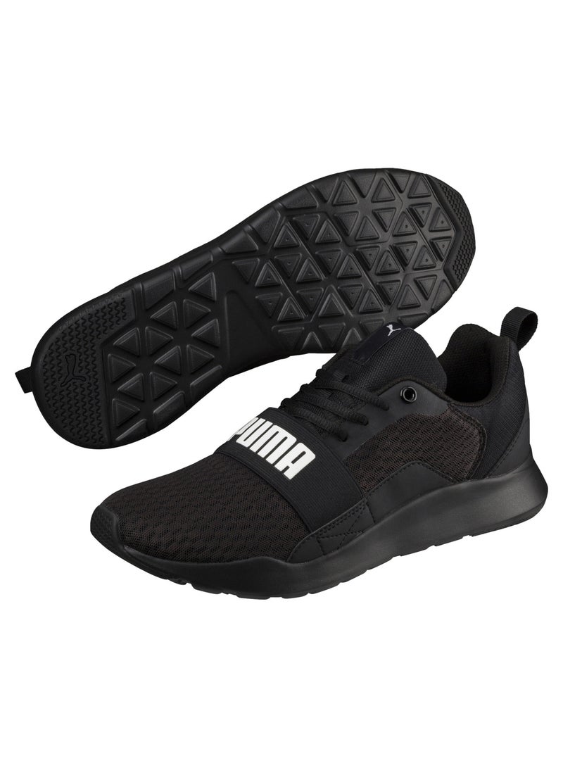 Wired Unisex Black Lace up Trainers