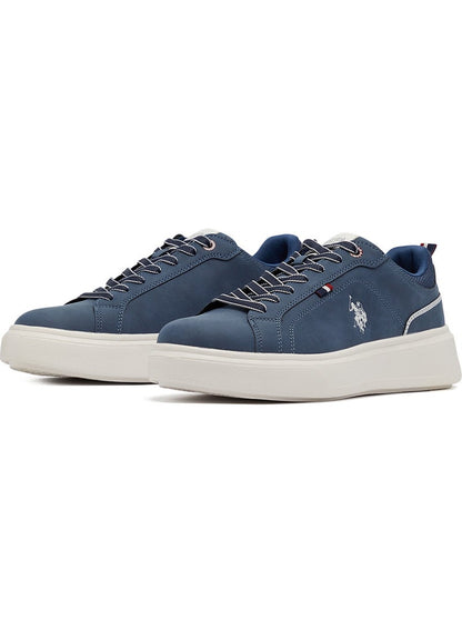 Men's Navy Low-Top Sneakers - Fashionable Lace-Up Style