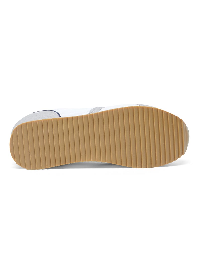 Men's White Low-Top Sneakers - Lightweight Timeless Lace-Up Style, Ideal for Casual Outings