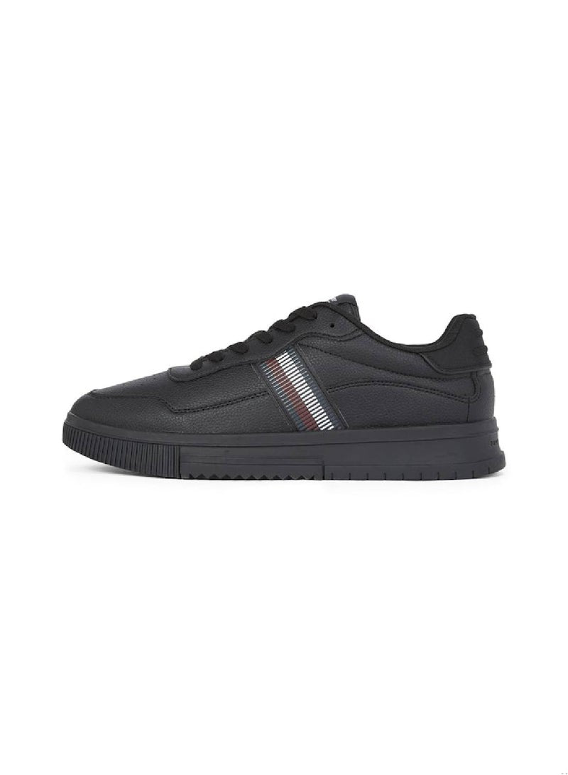 Signature Tape Textured Leather Sneakers