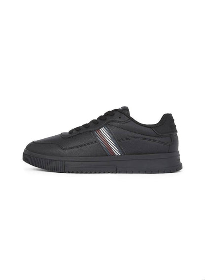 Signature Tape Textured Leather Sneakers