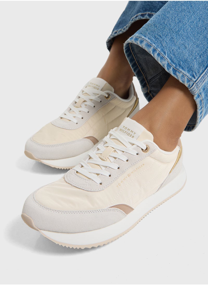Logo Detail Lace Up Low Top Sneakers