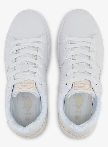 Women's White Low-Top Sneakers - Lightweight Modern Design Shoes for All-Day Comfort