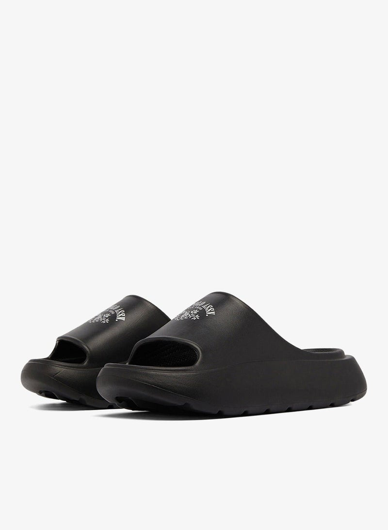 Women's Black Slides - High-Quality Sole Lightweight Shoes & Trendy Design Shoes