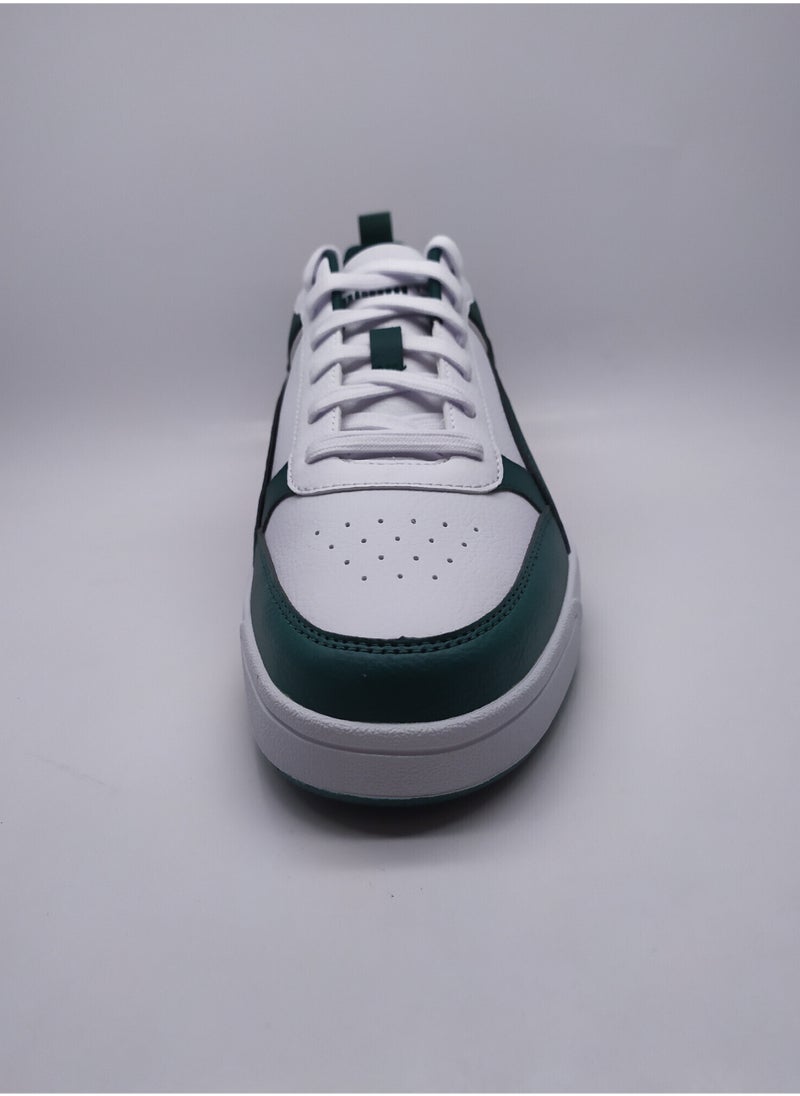 Dribble Unisex White Green Sneakers