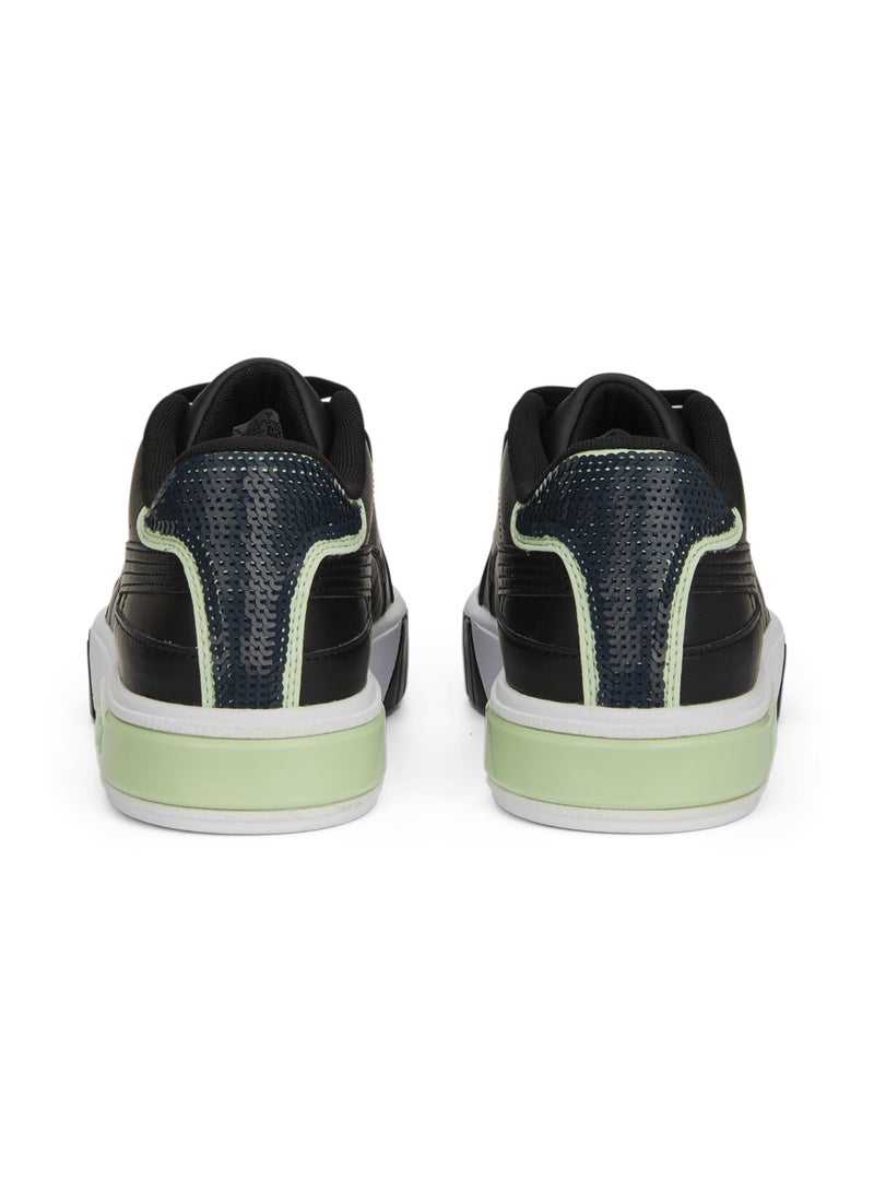 Cali Star Glitter Womens Black Sneakers
